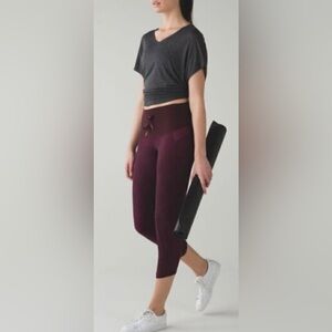 lululemon athletica Burgundy- Shake it Out- Crop Leggings-2